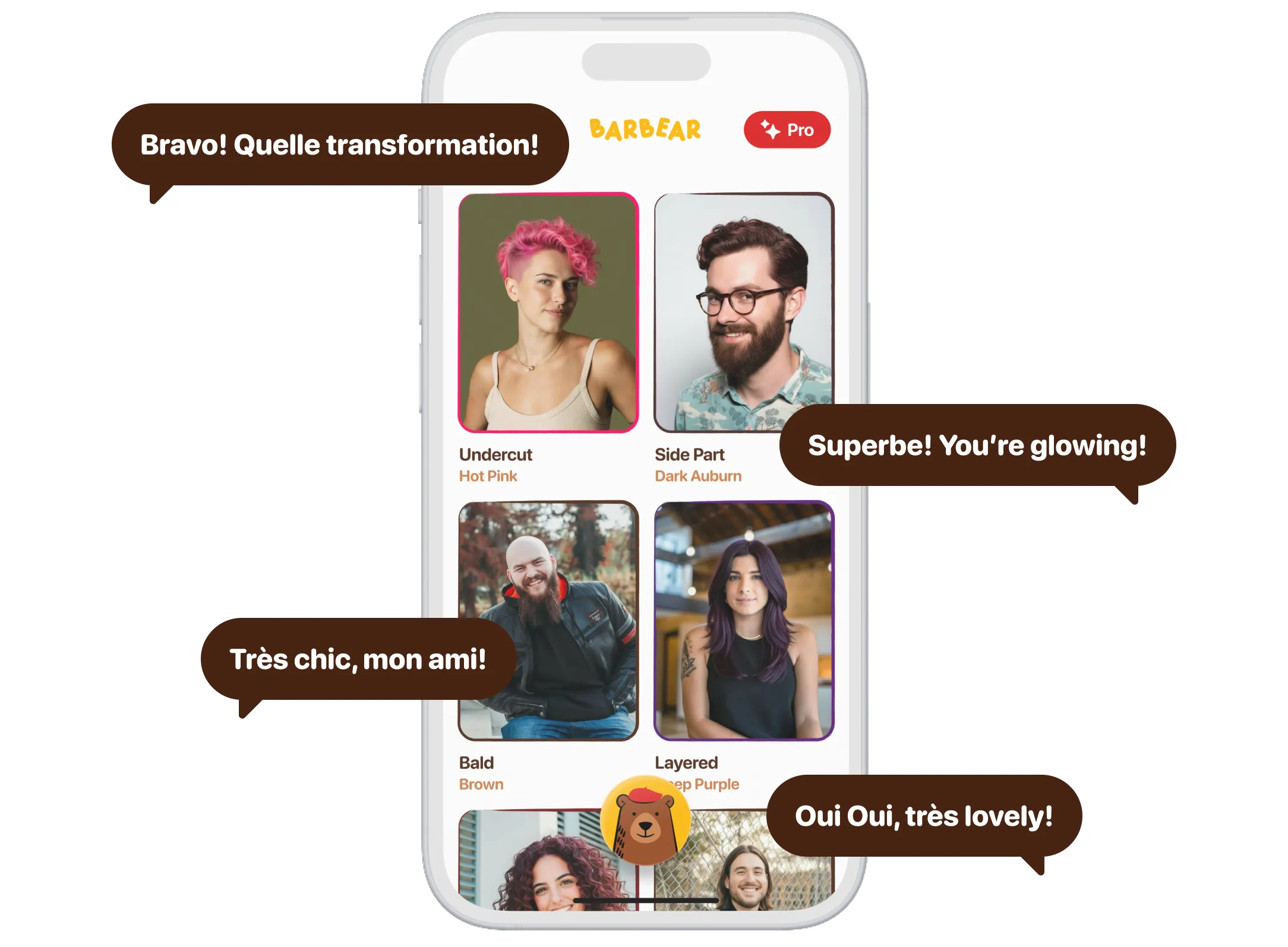 Barbear app screenshots